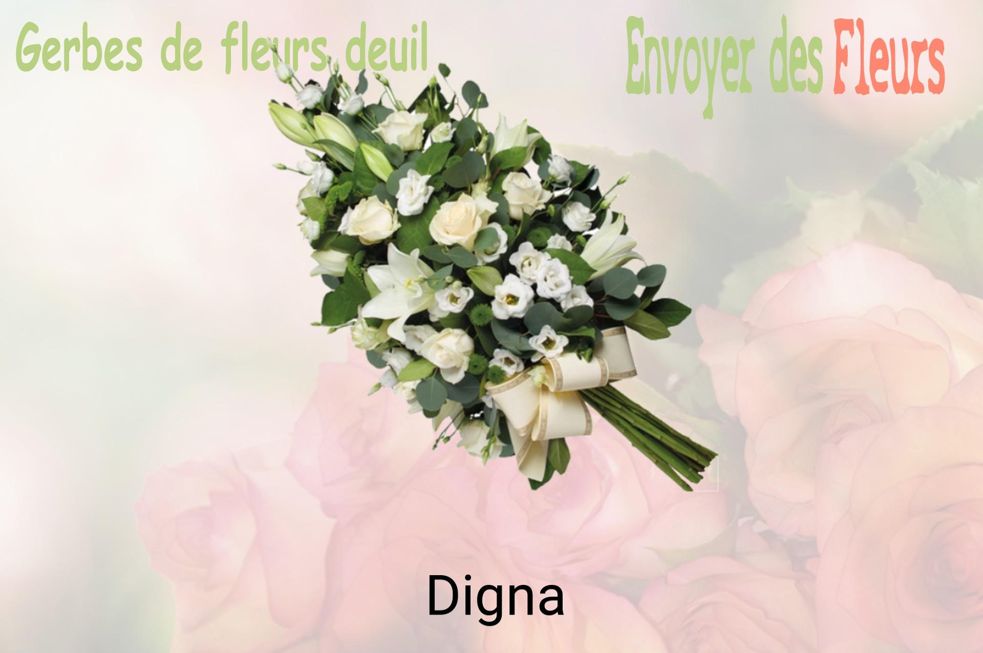 Gerbe de fleurs de deuil livrée à Digna